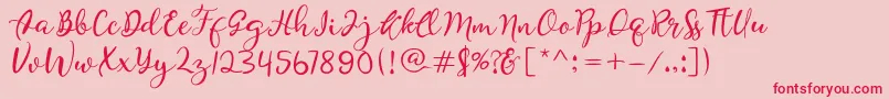 Quiche Font – Red Fonts on Pink Background