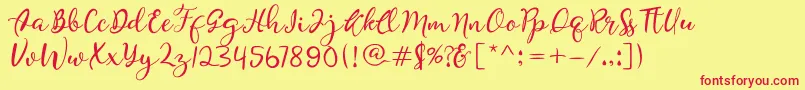 Quiche Font – Red Fonts on Yellow Background