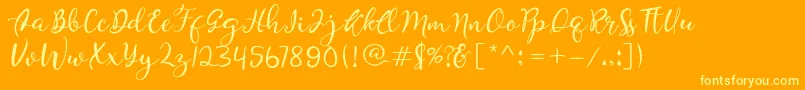 Quiche Font – Yellow Fonts on Orange Background