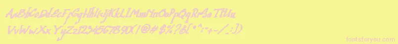 Quick Divine Font – Pink Fonts on Yellow Background