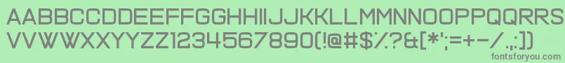 フォントQuick Fuse – 緑の背景に灰色の文字