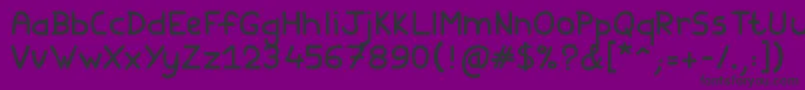 Czcionka Familyfriends – czarne czcionki na fioletowym tle