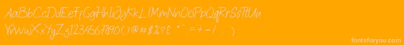 Quick Jump-Schriftart – Rosa Schriften auf orangefarbenem Hintergrund