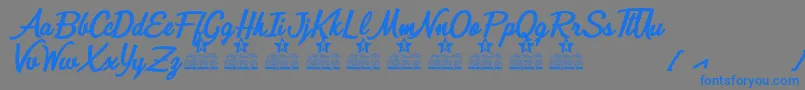 Quick Kiss Personal Use Font – Blue Fonts on Gray Background