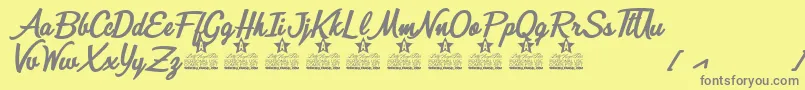 Quick Kiss Personal Use Font – Gray Fonts on Yellow Background