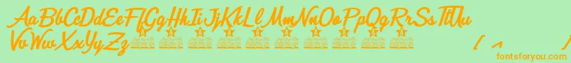 Quick Kiss Personal Use Font – Orange Fonts on Green Background