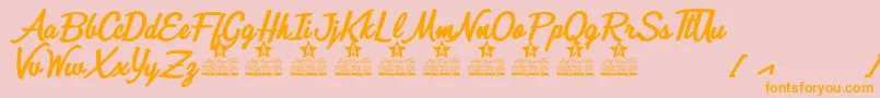 Quick Kiss Personal Use Font – Orange Fonts on Pink Background