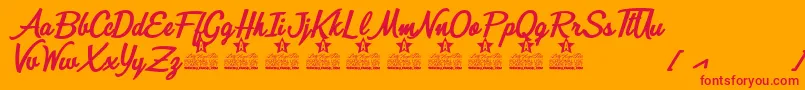 Quick Kiss Personal Use Font – Red Fonts on Orange Background