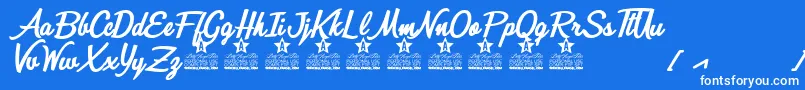 Quick Kiss Personal Use Font – White Fonts on Blue Background
