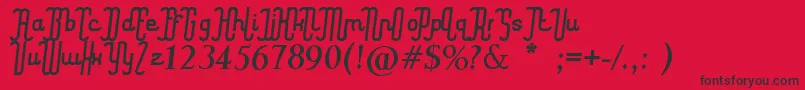 quick land Font – Black Fonts on Red Background