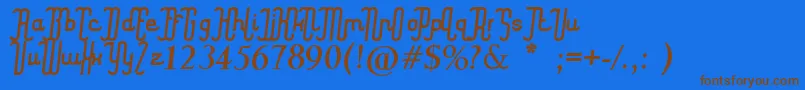 quick land Font – Brown Fonts on Blue Background