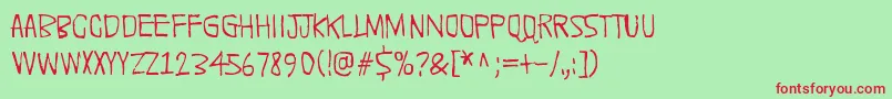 Quick Pangolin Font – Red Fonts on Green Background