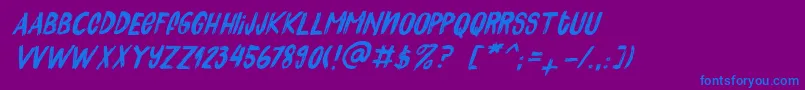 Czcionka Quick Pick I – niebieskie czcionki na fioletowym tle