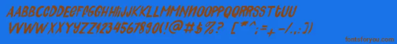 Quick Pick I Font – Brown Fonts on Blue Background