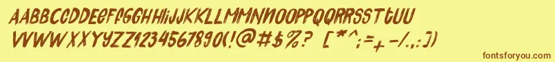 Weitere Informationen zur Quick Pick I-Schriftart Quick Pick I-Schriftart – Braune Schriften auf gelbem Hintergrund
