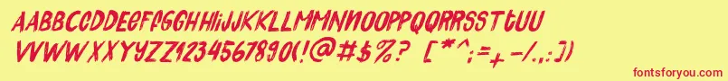 Quick Pick I Font – Red Fonts on Yellow Background