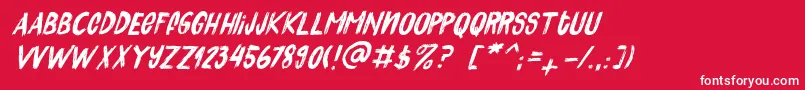 Quick Pick I Font – White Fonts on Red Background