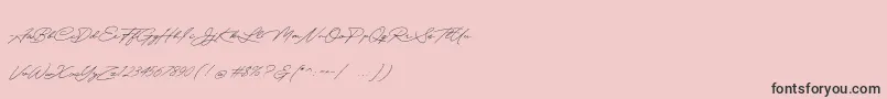 Quick Signature Personal Use-Schriftart – Schwarze Schriften auf rosa Hintergrund