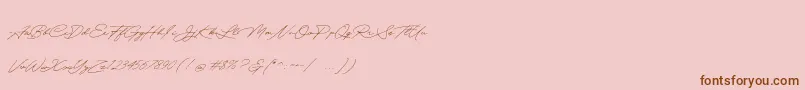 Quick Signature Personal Use-Schriftart – Braune Schriften auf rosa Hintergrund