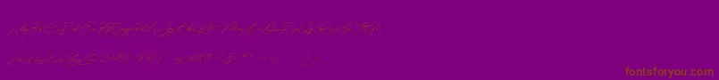 Quick Signature Personal Use-Schriftart – Braune Schriften auf violettem Hintergrund