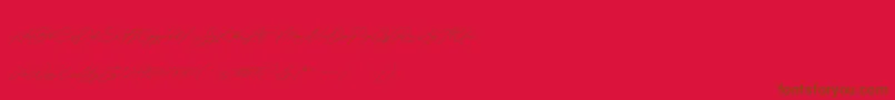 Quick Signature Personal Use-Schriftart – Braune Schriften auf rotem Hintergrund