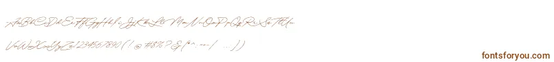 Quick Signature Personal Use-Schriftart – Braune Schriften auf weißem Hintergrund