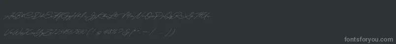 Quick Signature Personal Use-Schriftart – Graue Schriften auf schwarzem Hintergrund