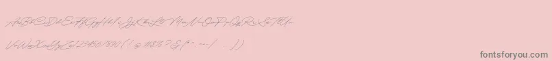 Quick Signature Personal Use Font – Gray Fonts on Pink Background