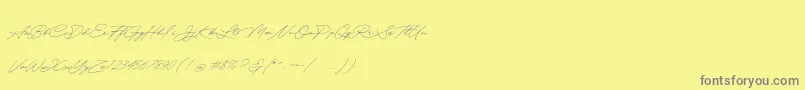 Quick Signature Personal Use Font – Gray Fonts on Yellow Background