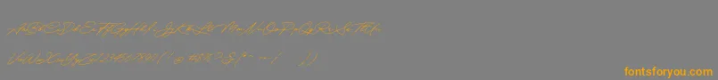 Quick Signature Personal Use-Schriftart – Orangefarbene Schriften auf grauem Hintergrund