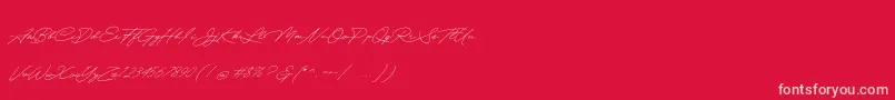 Quick Signature Personal Use Font – Pink Fonts on Red Background