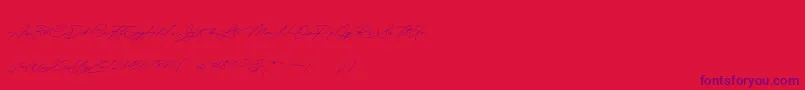 Quick Signature Personal Use-Schriftart – Violette Schriften auf rotem Hintergrund