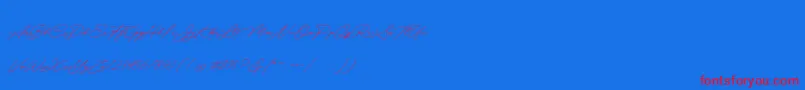 Quick Signature Personal Use-Schriftart – Rote Schriften auf blauem Hintergrund