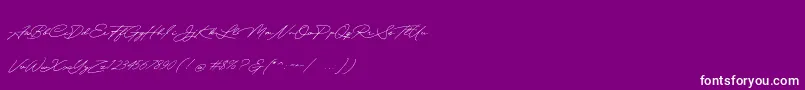 Quick Signature Personal Use-Schriftart – Weiße Schriften auf violettem Hintergrund