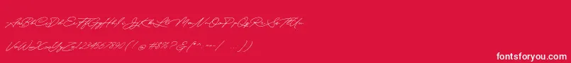 Quick Signature Personal Use-Schriftart – Weiße Schriften auf rotem Hintergrund