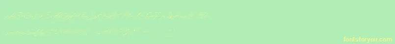 Quick Signature Personal Use Font – Yellow Fonts on Green Background