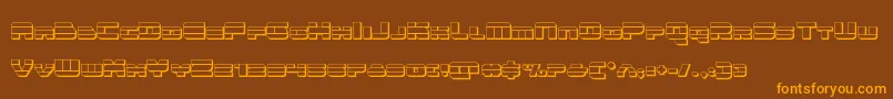 quicken3d-Schriftart – Orangefarbene Schriften auf braunem Hintergrund