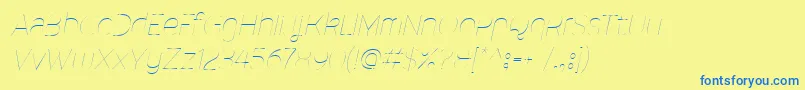 MalinaUltralightItalic Font – Blue Fonts on Yellow Background