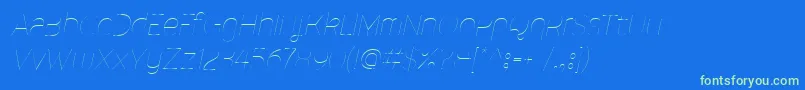 MalinaUltralightItalic Font – Green Fonts on Blue Background