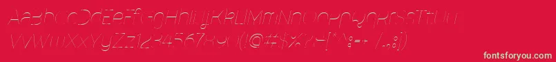 Fonte MalinaUltralightItalic – fontes verdes em um fundo vermelho