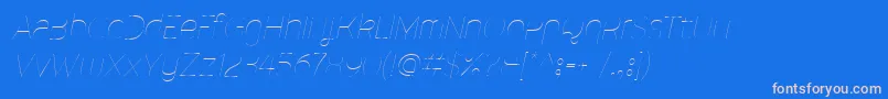 フォントMalinaUltralightItalic – ピンクの文字、青い背景