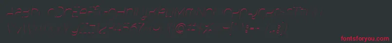 フォントMalinaUltralightItalic – 黒い背景に赤い文字