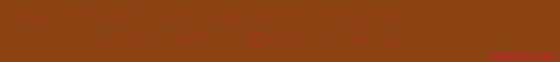 フォントMalinaUltralightItalic – 赤い文字が茶色の背景にあります。