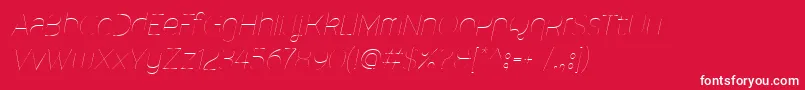 Czcionka MalinaUltralightItalic – białe czcionki na czerwonym tle