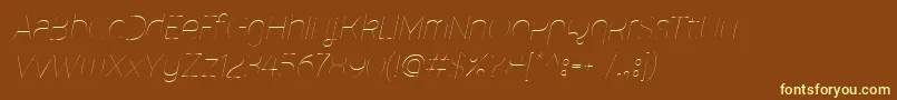 MalinaUltralightItalic Font – Yellow Fonts on Brown Background