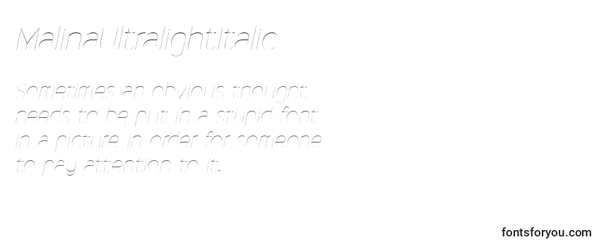 Review of the MalinaUltralightItalic Font