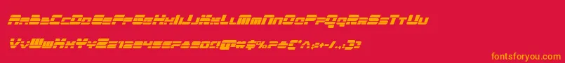 フォントquickencondital – 赤い背景にオレンジの文字