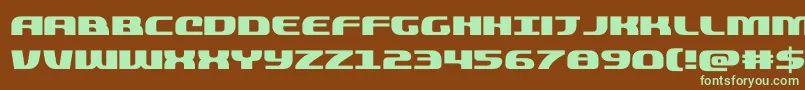 quickening-fontti – vihreät fontit ruskealla taustalla