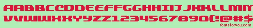 quickening-fontti – punaiset fontit vihreällä taustalla