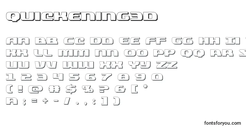 Fuente Quickening3d (137798) - alfabeto, números, caracteres especiales